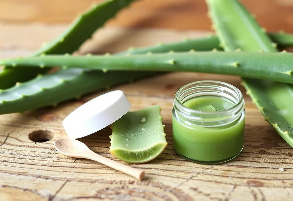 Pianta di Aloe Vera e prodotti per la pelle