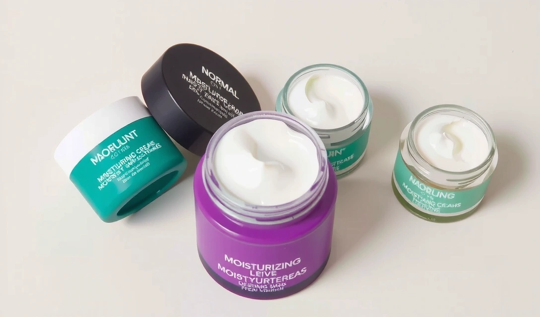 Diverse creme idratanti disposte per tipo di pelle