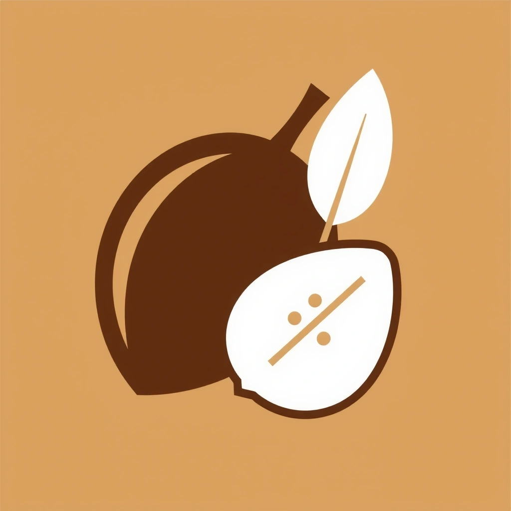 Icona di un frutto di Argan e una foglia