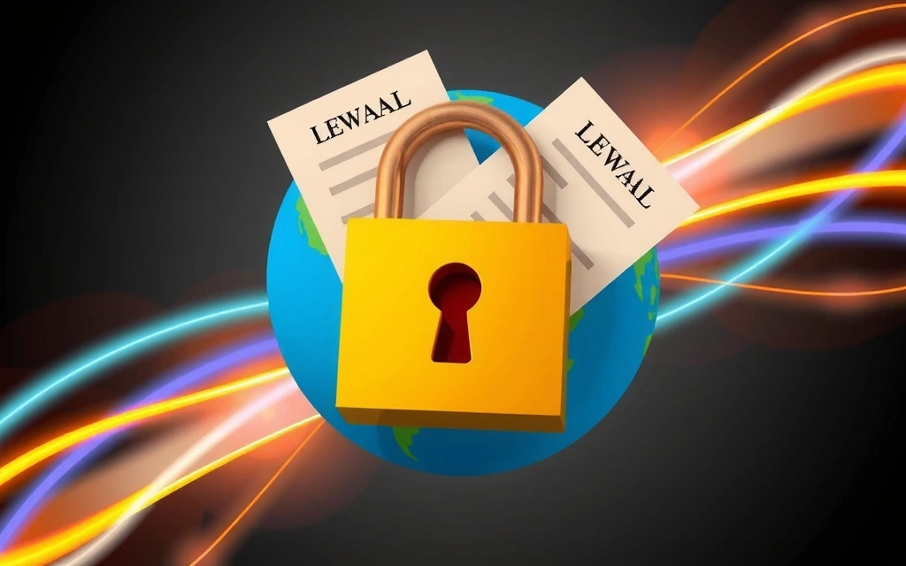 Icona di un lucchetto e documenti legali, simbolo di sicurezza dei dati e protezione legale